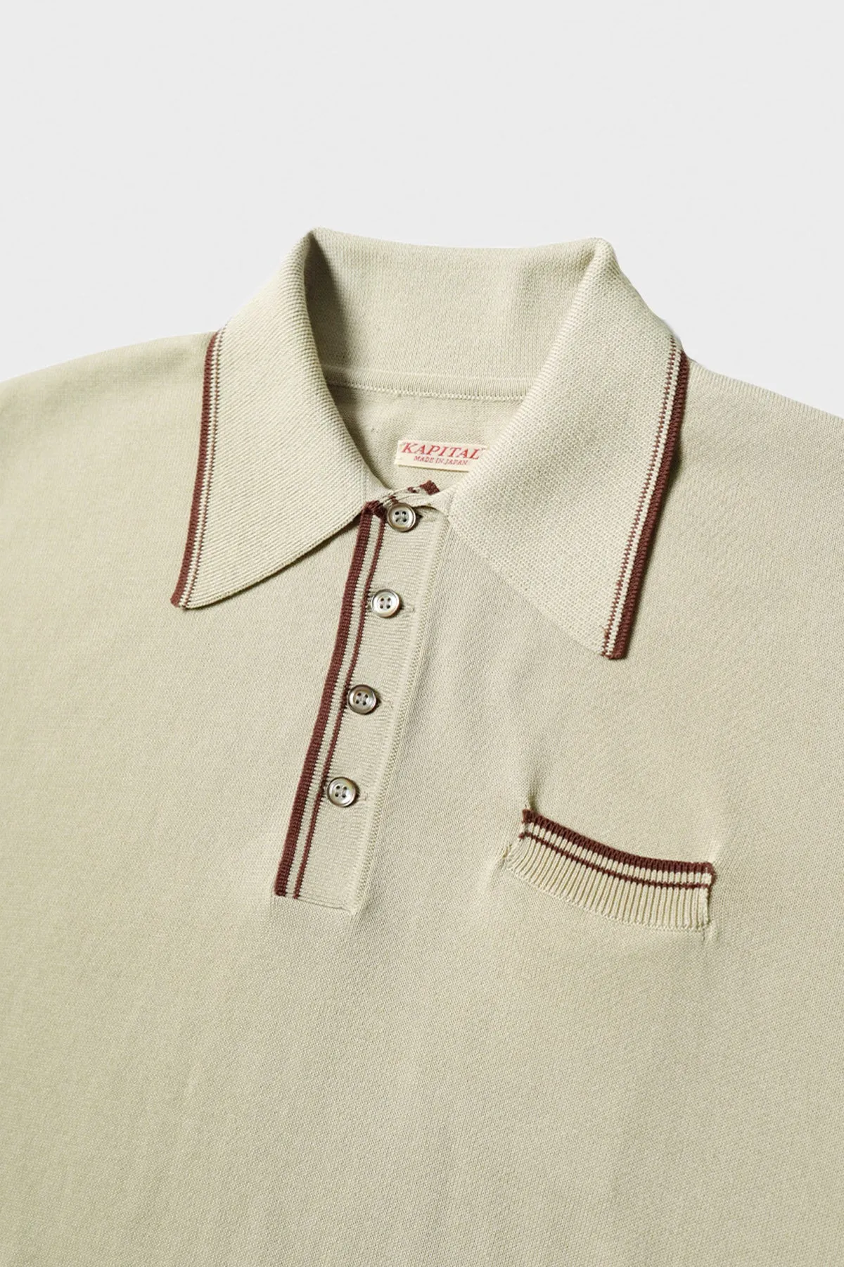 14G Knit CAROL Polo - Beige