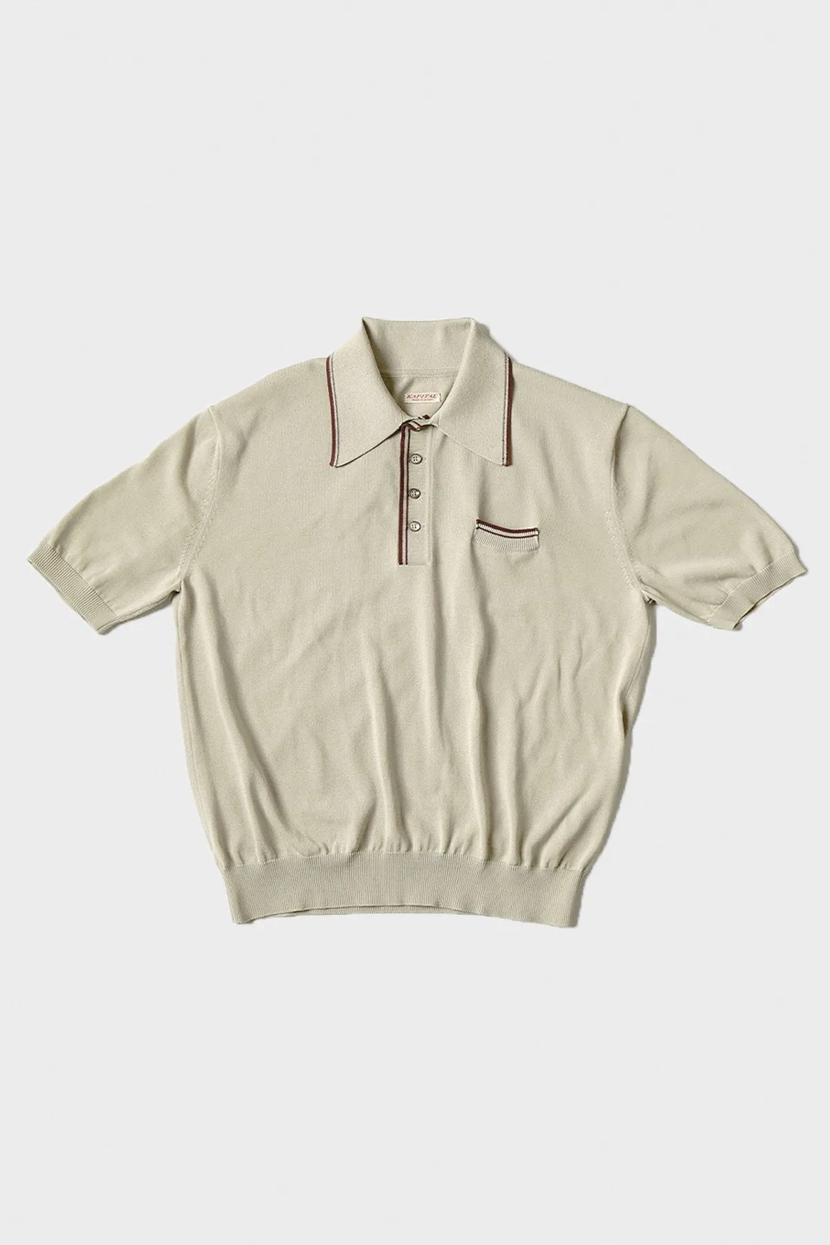 14G Knit CAROL Polo - Beige