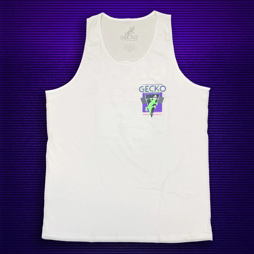 1987 Gecko Muscle Beach V2 - White Cotton Tank