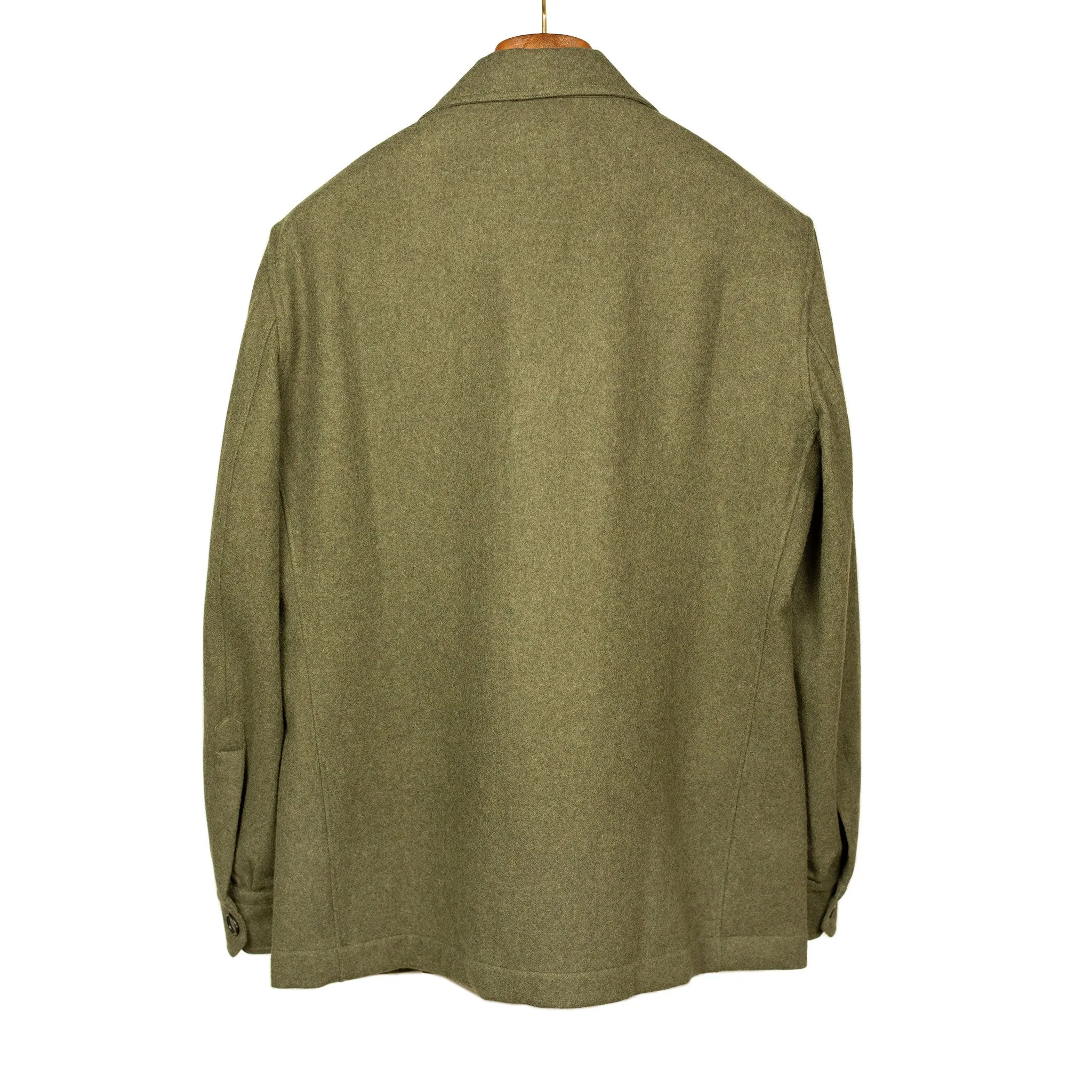 Aabigail jacket in moss green flannel wool mix