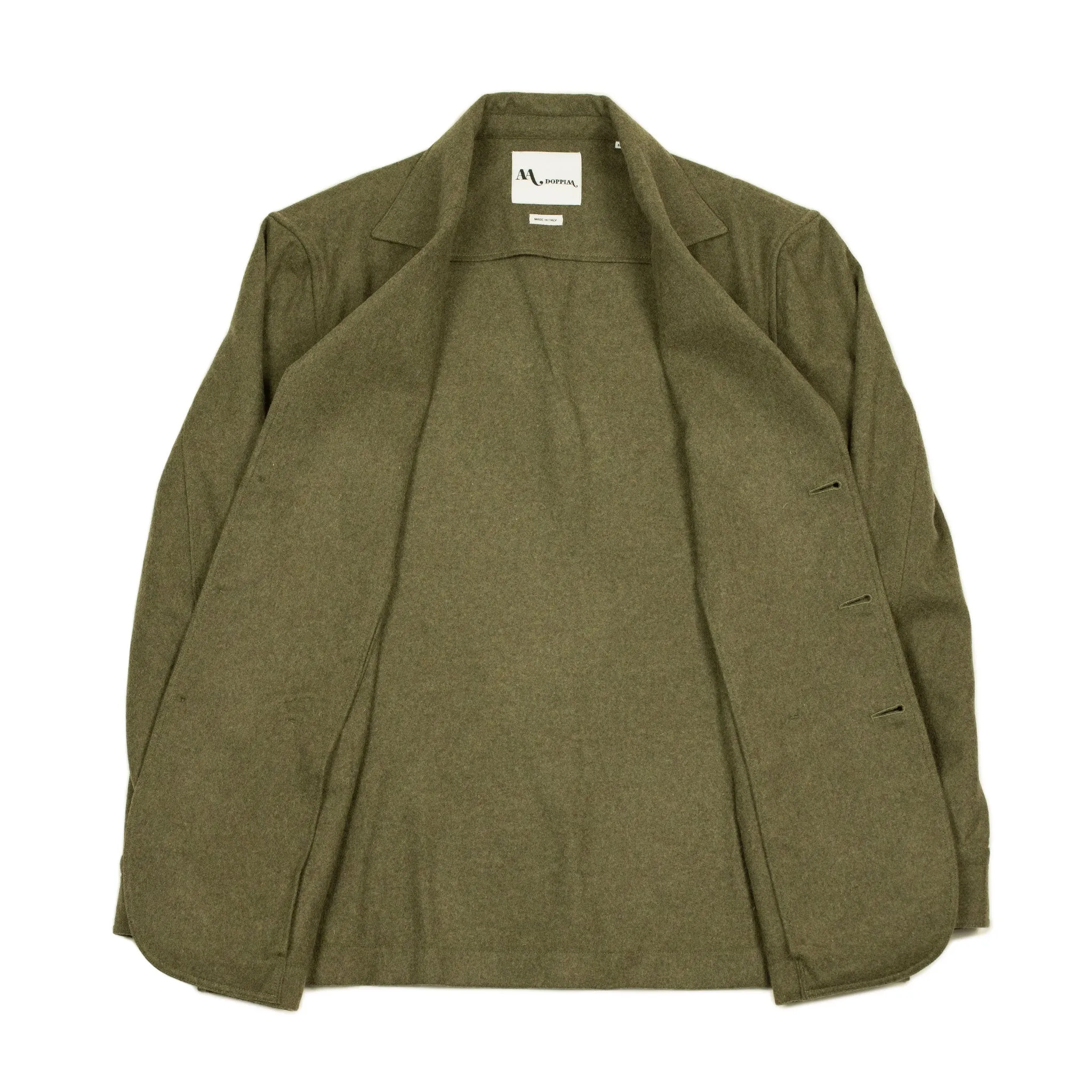 Aabigail jacket in moss green flannel wool mix