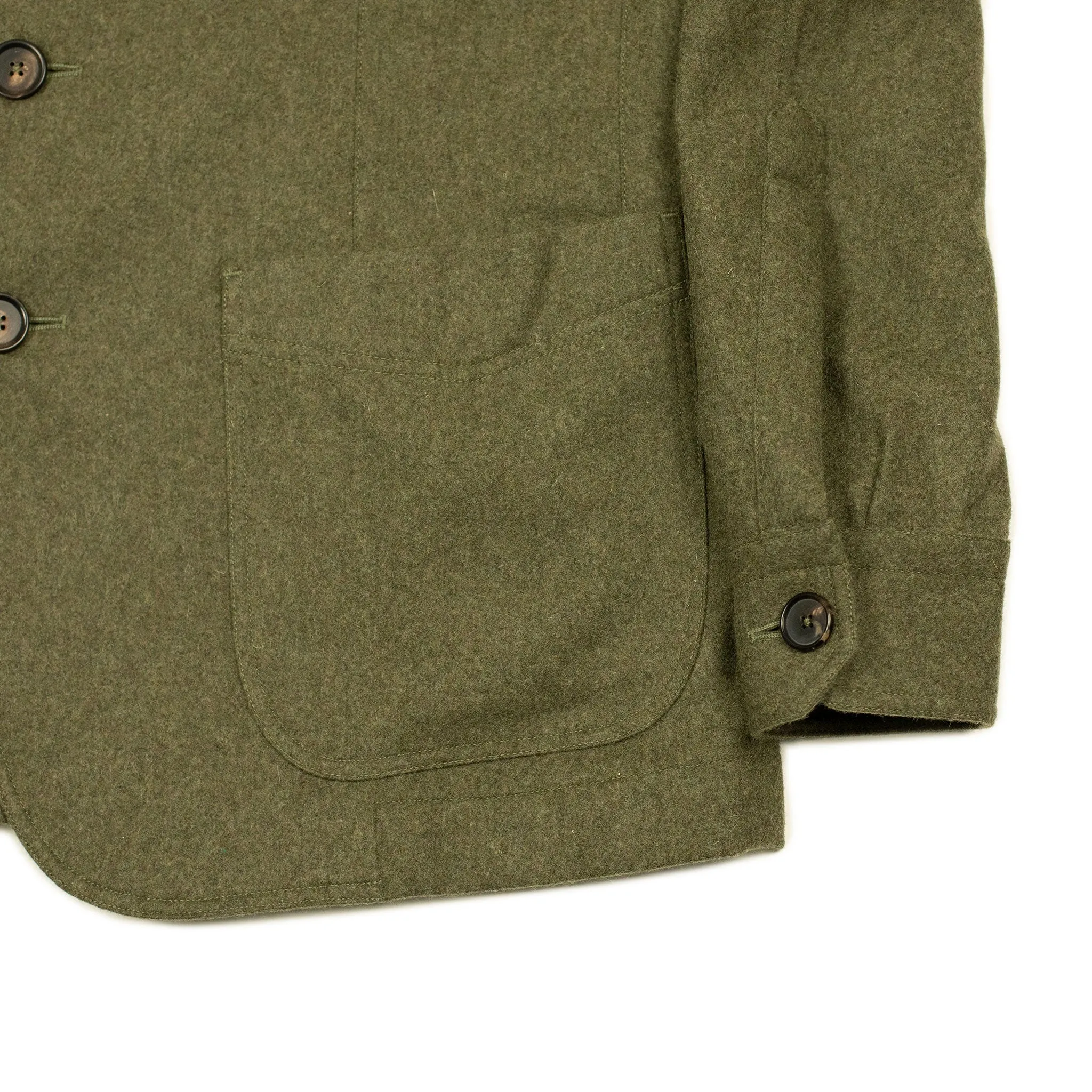 Aabigail jacket in moss green flannel wool mix