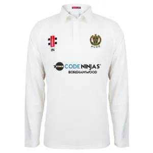 Abbots Langley CC  Child's Ivory Matrix V2 L/S Shirt-Junior (Initials)