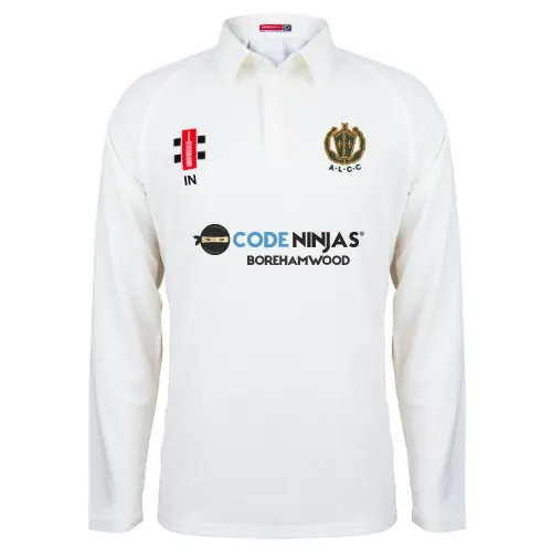 Abbots Langley CC  Child's Ivory Matrix V2 L/S Shirt-Junior (Initials)