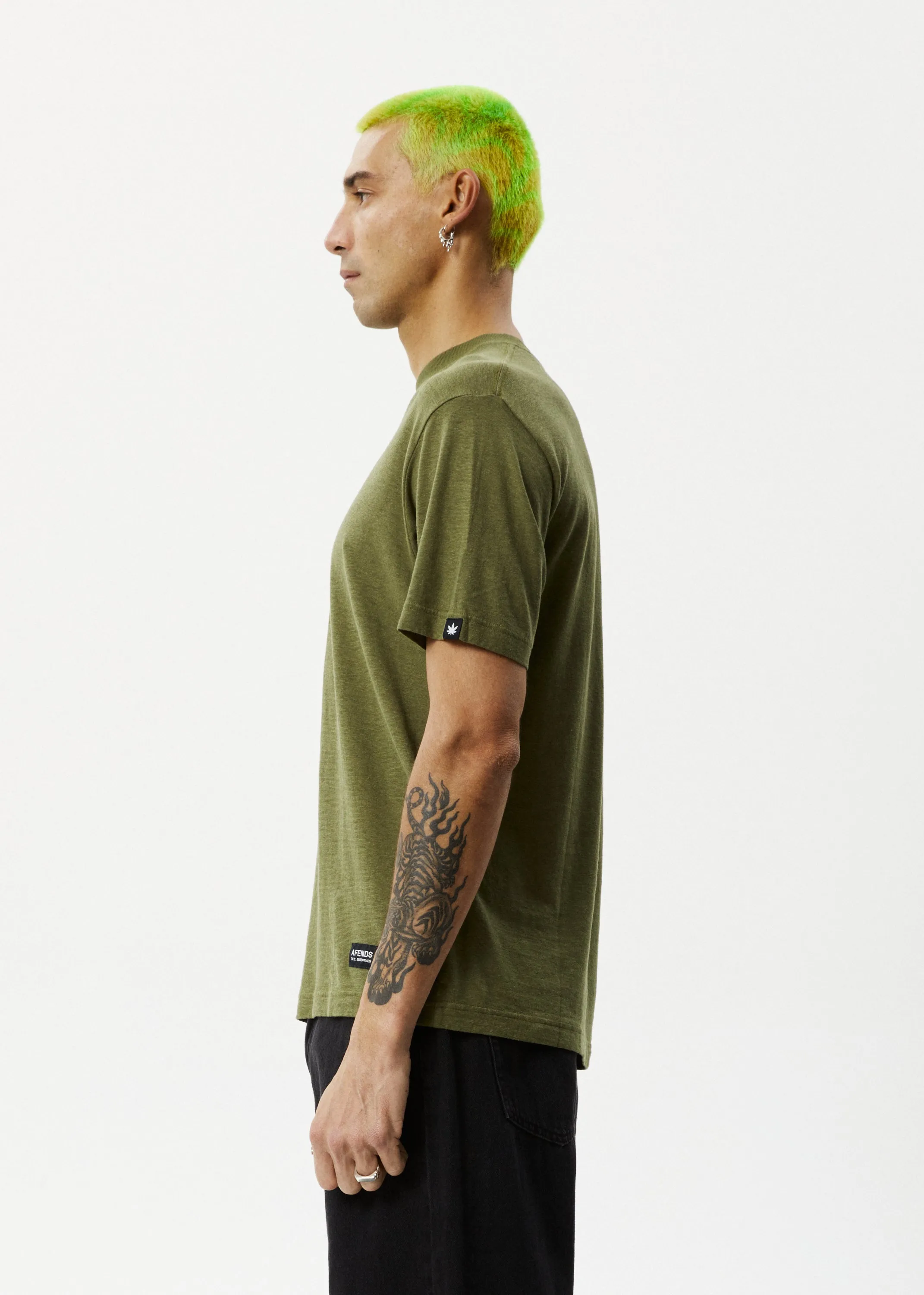 AFENDS Mens Classic - Retro Fit Tee - Military