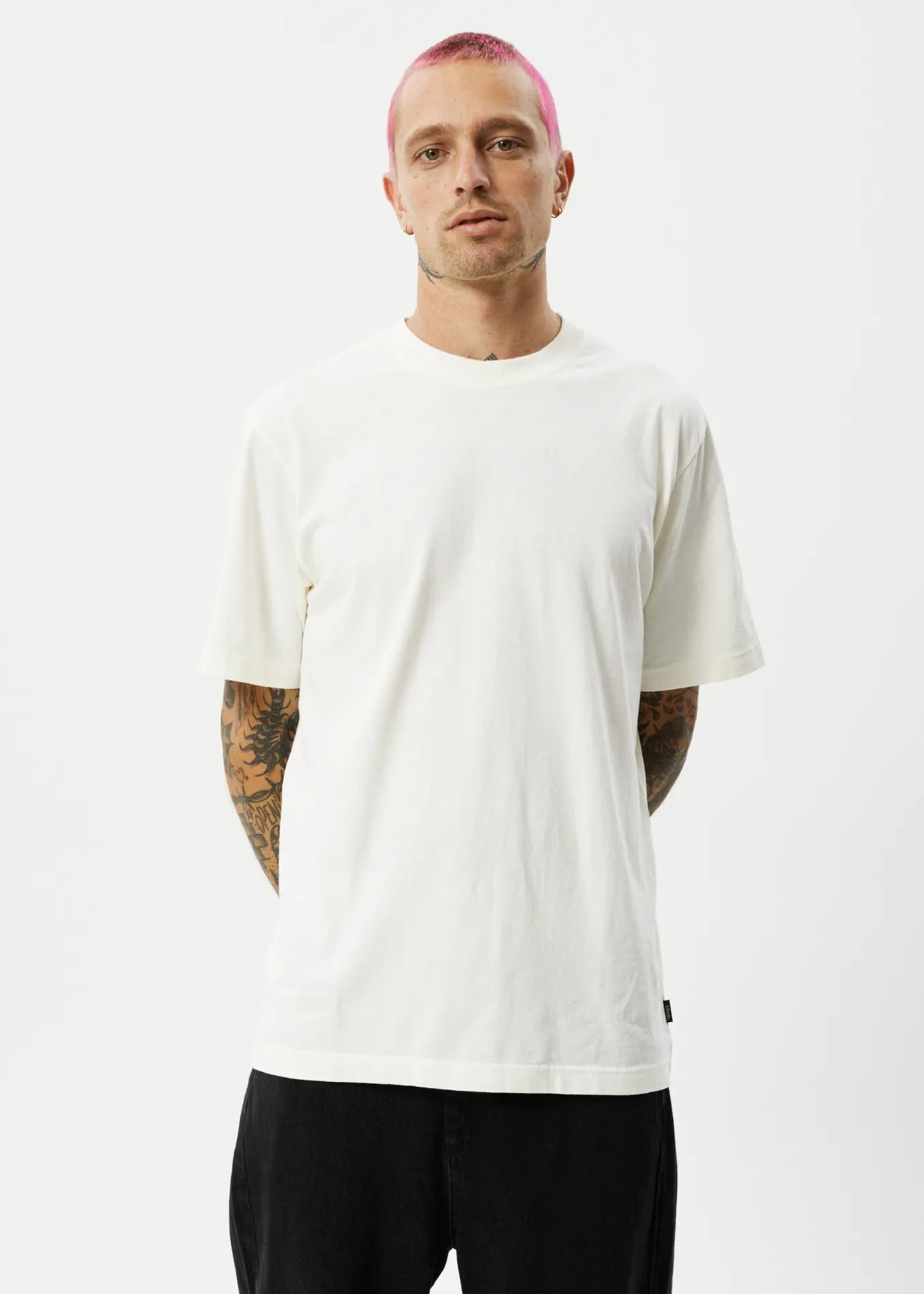 Afends Unisex Vacancy - Unisex Organic Retro T-Shirt - Off White