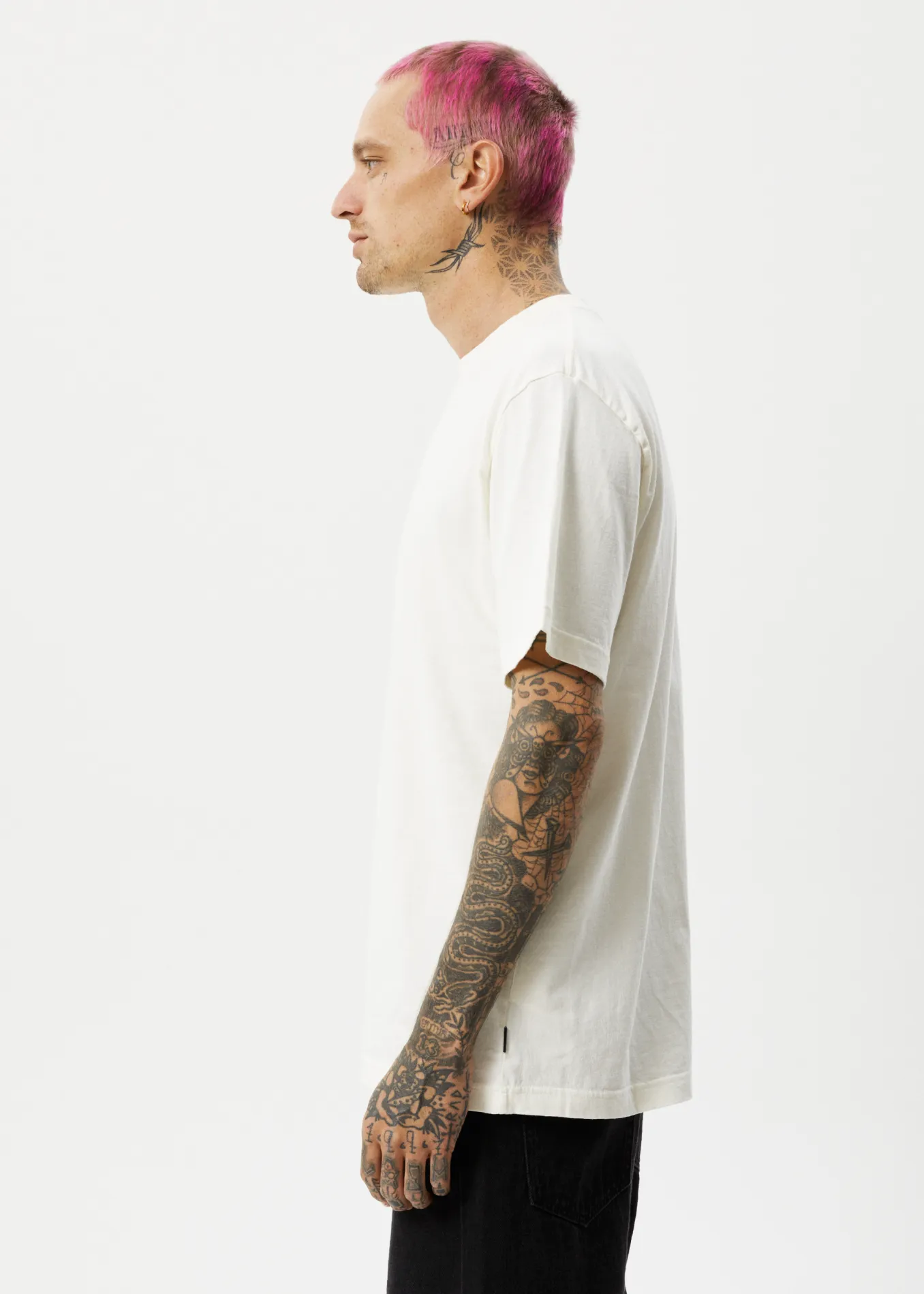 Afends Unisex Vacancy - Unisex Organic Retro T-Shirt - Off White