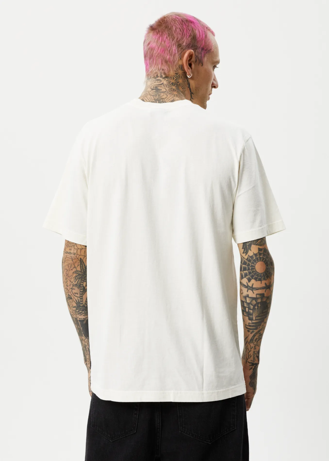 Afends Unisex Vacancy - Unisex Organic Retro T-Shirt - Off White