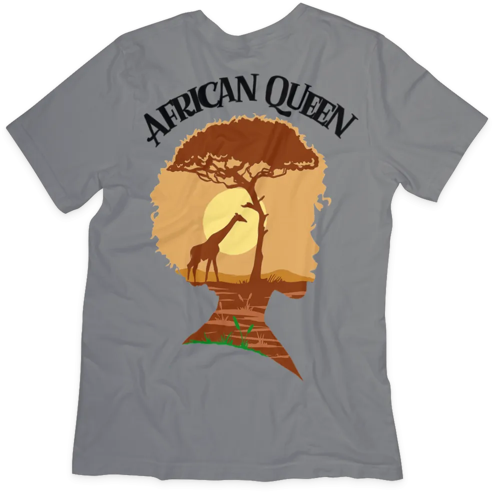 African Queen T-shirt - Bold Afrocentric Design, Soft Cotton, Unisex Fit