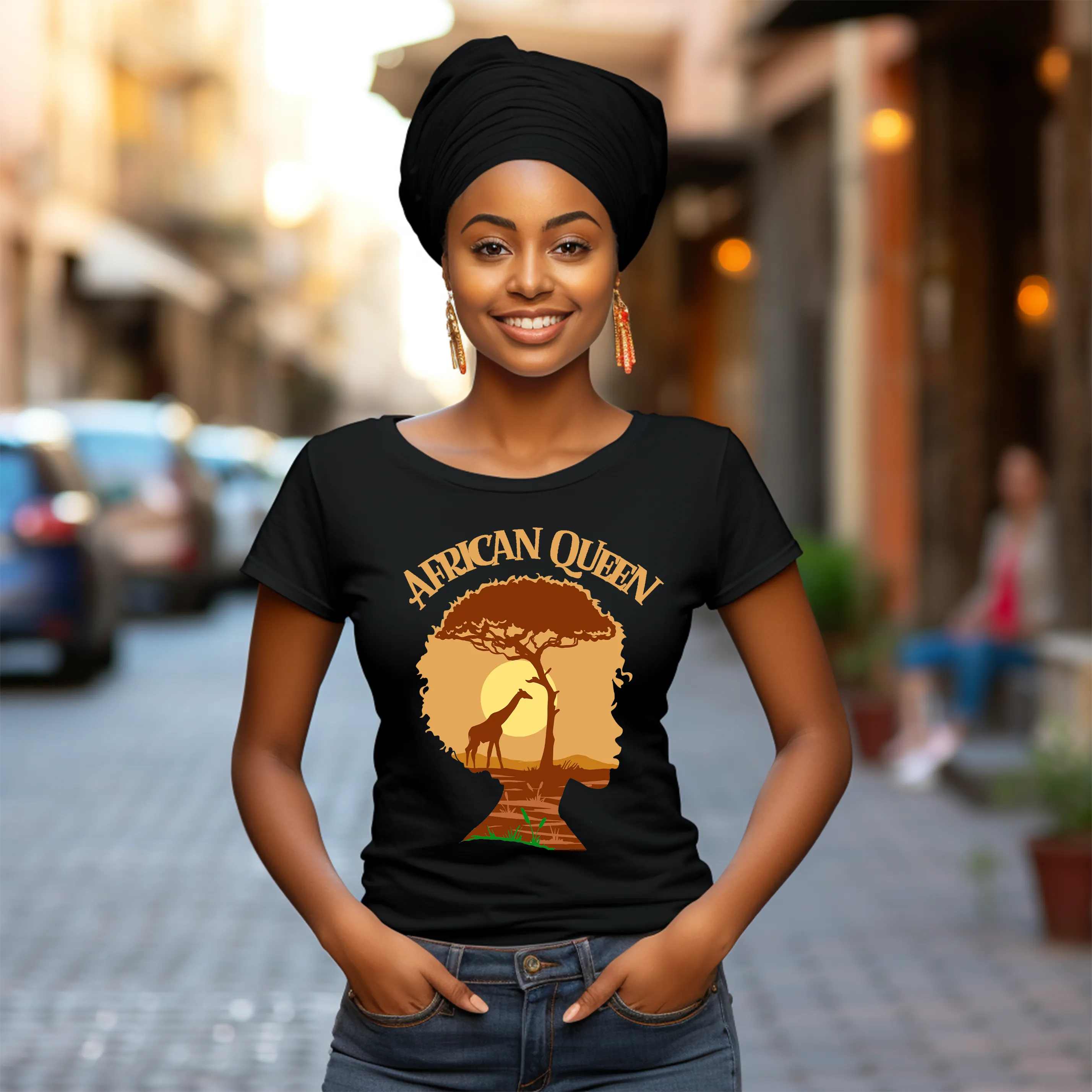 African Queen T-shirt - Bold Afrocentric Design, Soft Cotton, Unisex Fit