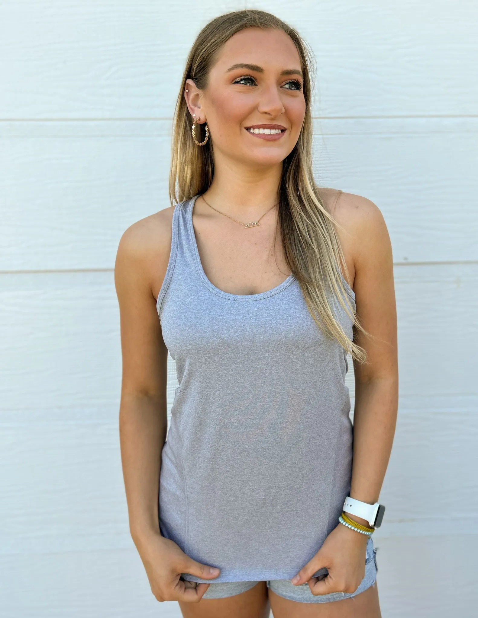 All Ok Days Top Heather Grey