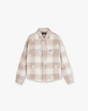 All Over Initial Flannel Shirt - Cashmere