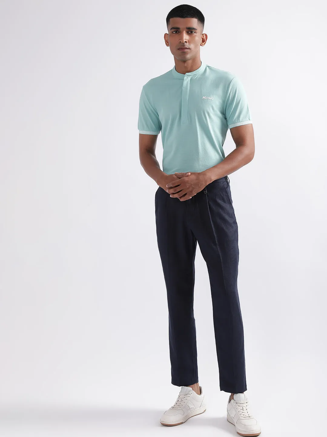 Antony Morato Men Carrot Pleated Regular Fit Trousers