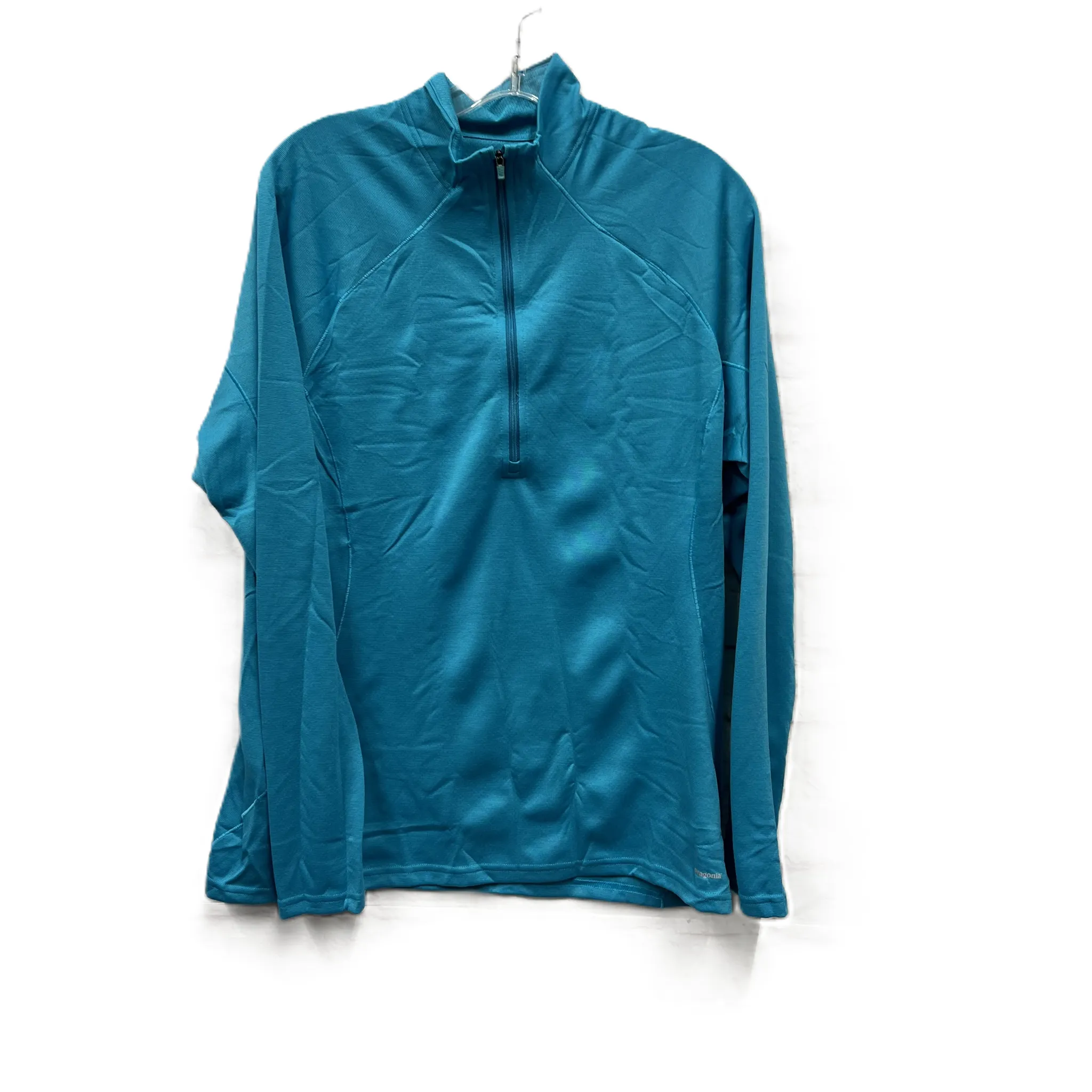 Athletic Top Long Sleeve Collar By Patagonia In Teal, Size: Xl