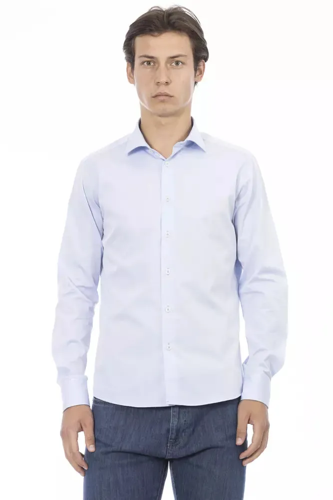 Baldinini Trend Light Blue Cotton Men Shirt