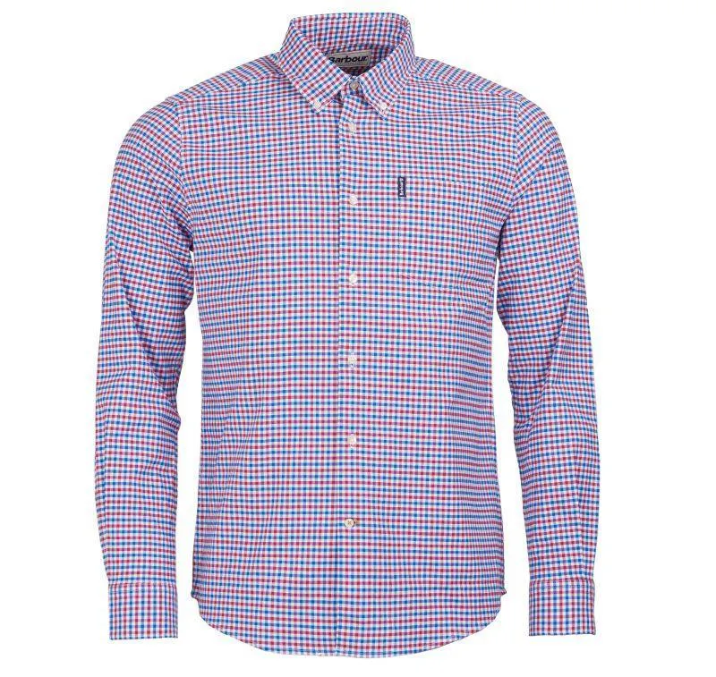 Barbour Gingham 11 Tailored Mens Shirt - Red