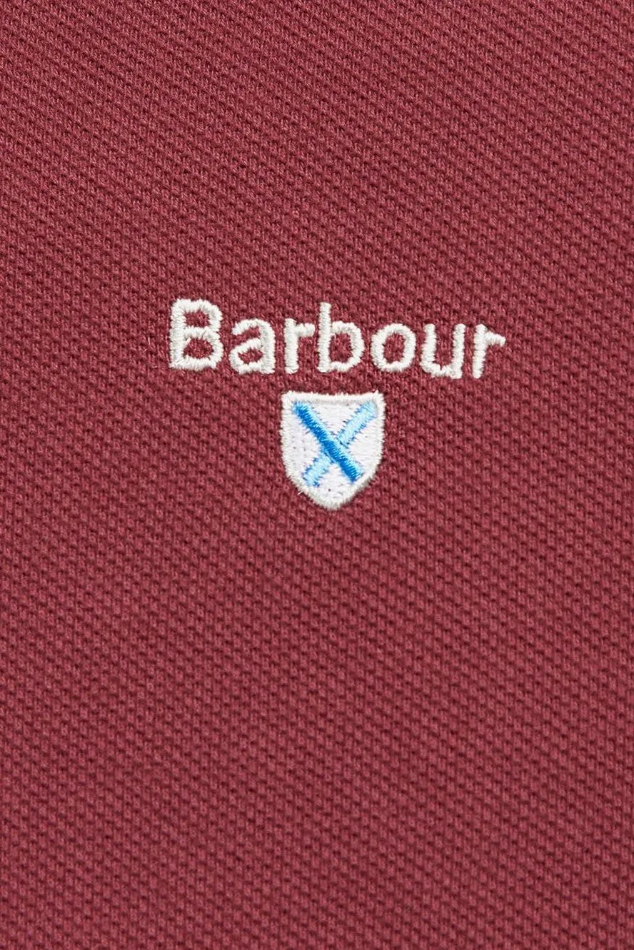 Barbour Polo Shirt Tartan Pique Polo in Dark Bordeaux MML0012RE86