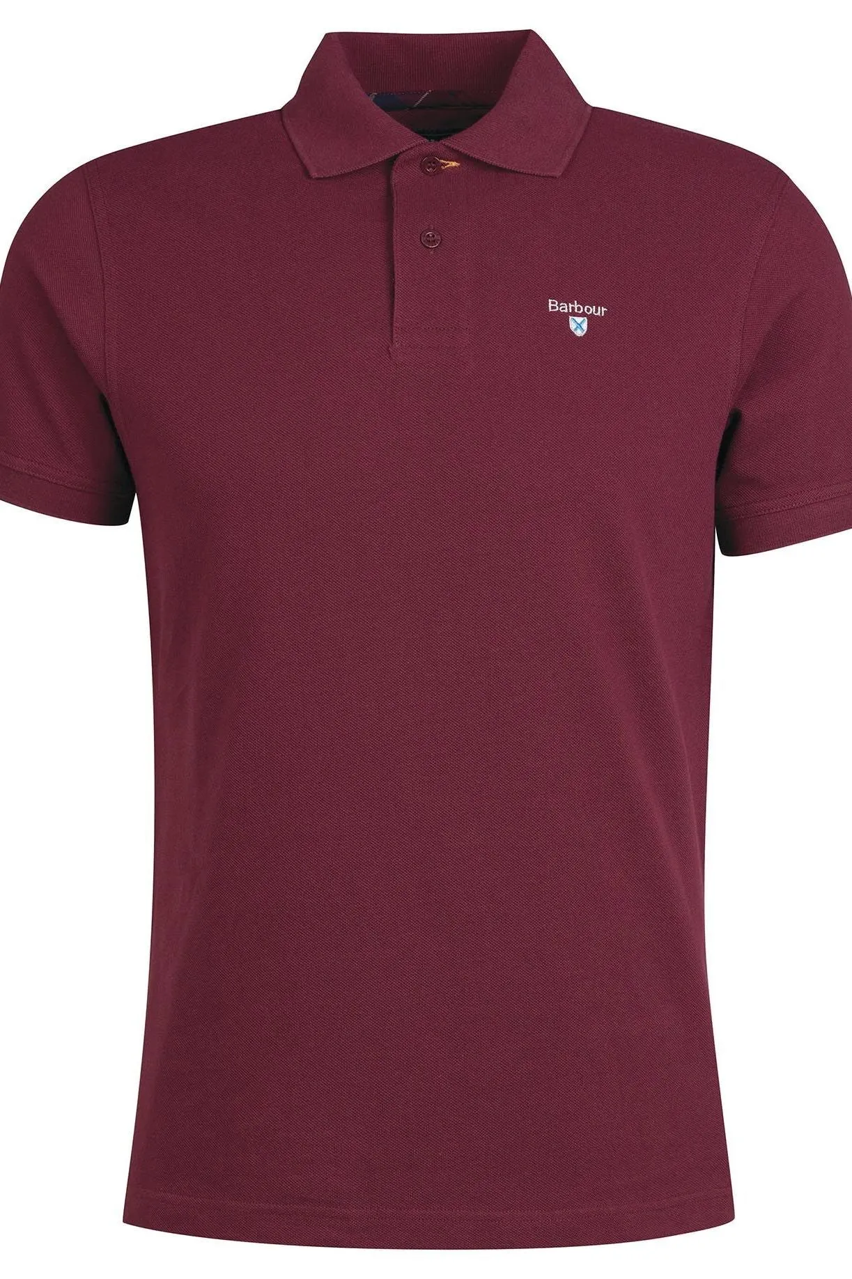 Barbour Polo Shirt Tartan Pique Polo in Dark Bordeaux MML0012RE86