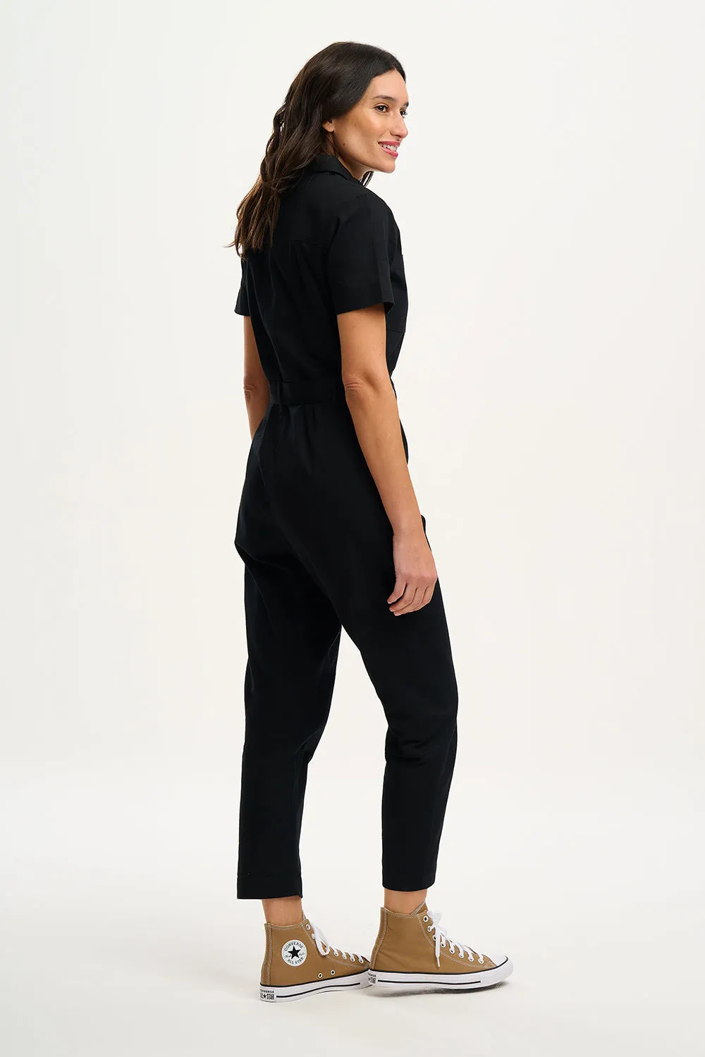 Billy Boilersuit - Black, Leopard Pocket