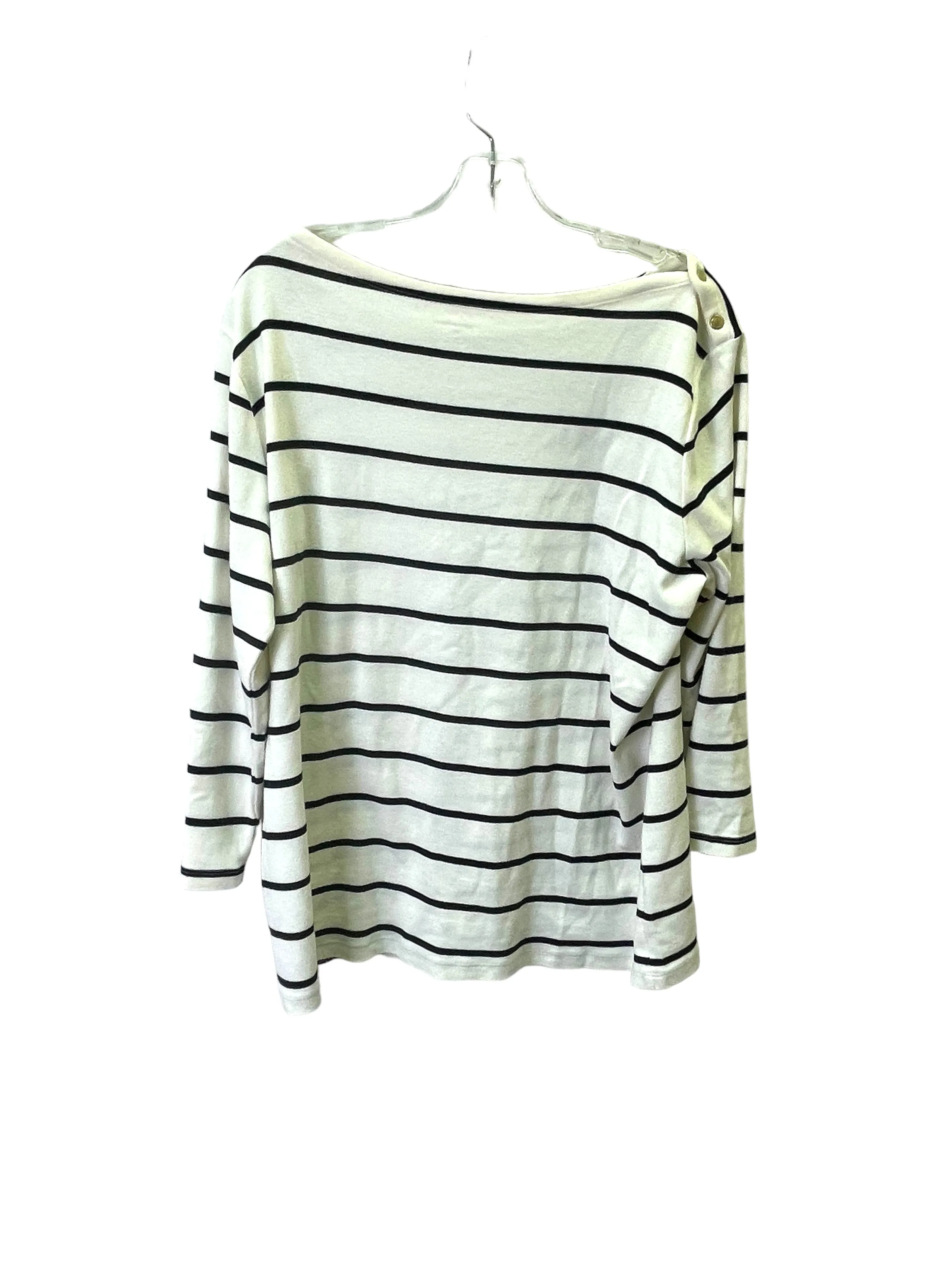 Black & White Top Long Sleeve By Lands End, Size: Xl