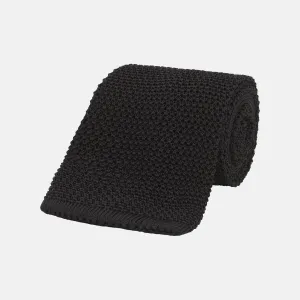 Black Knitted Silk Tie