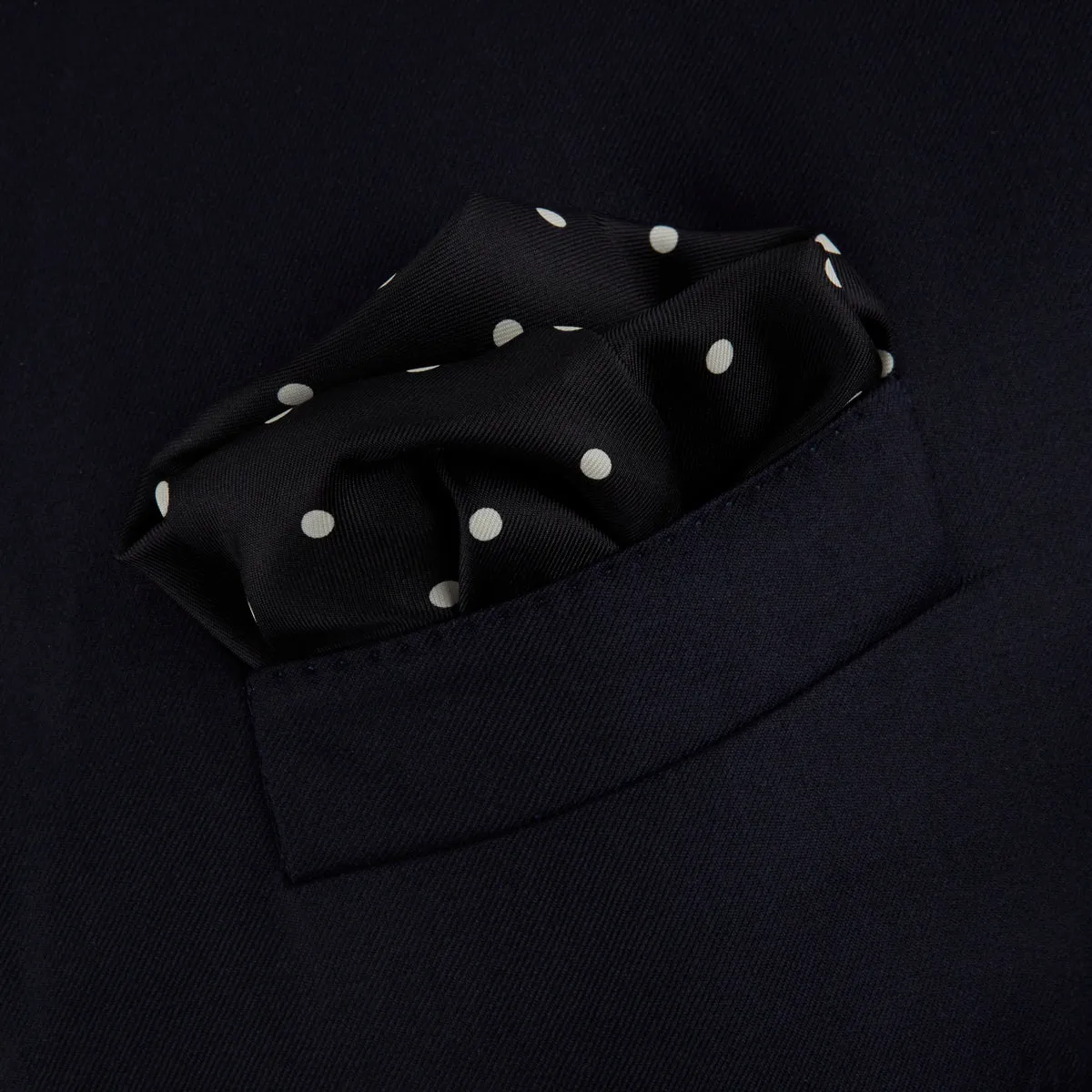 Black Spot Silk Pocket Square