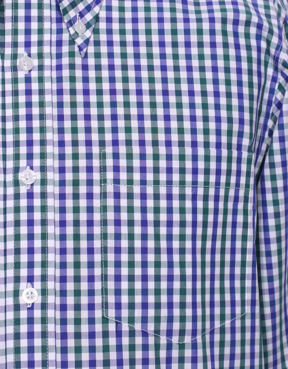 Blue And Green Gingham Check Shirt