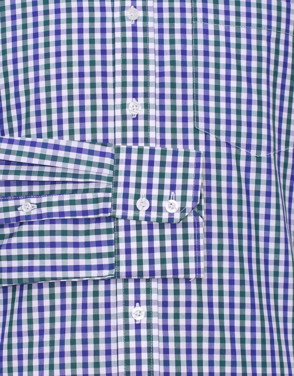 Blue And Green Gingham Check Shirt