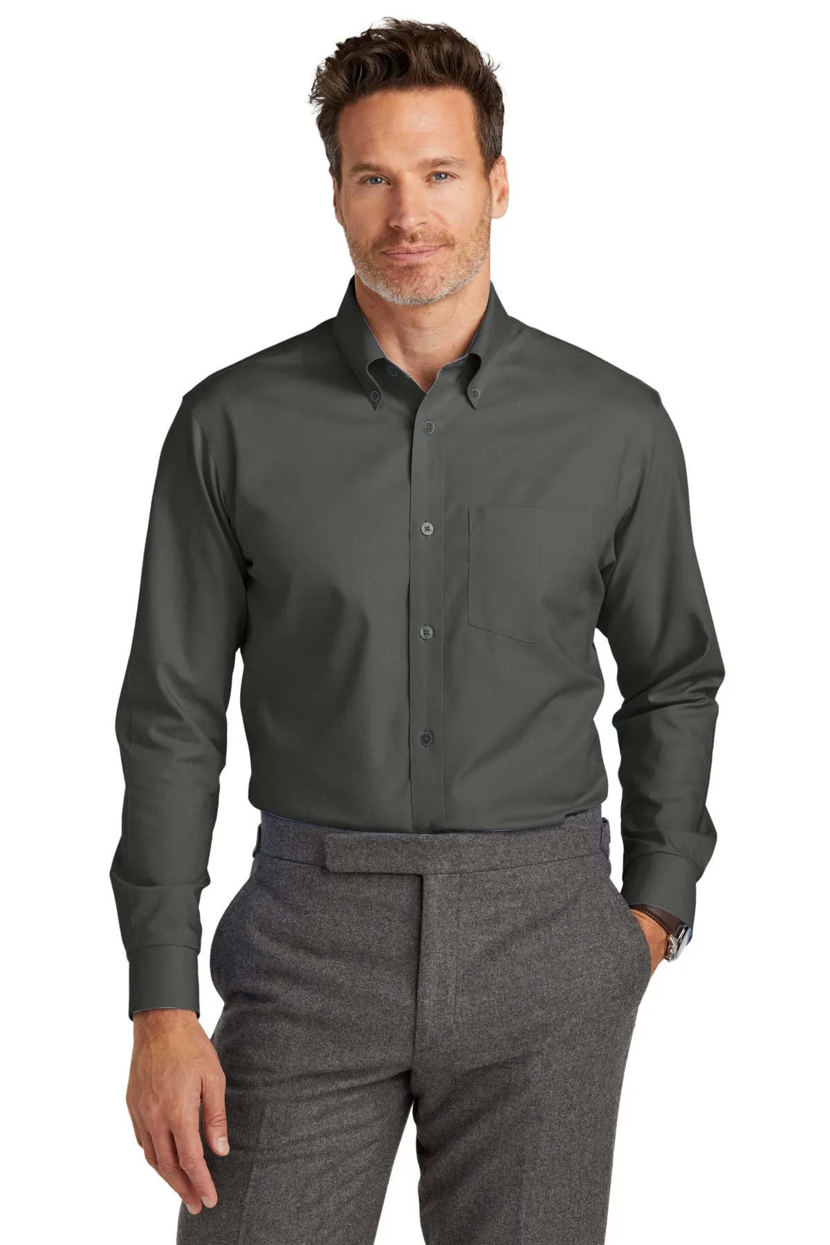 Brooks Brothers Wrinkle-Free Stretch Nailhead Shirt. BB18002