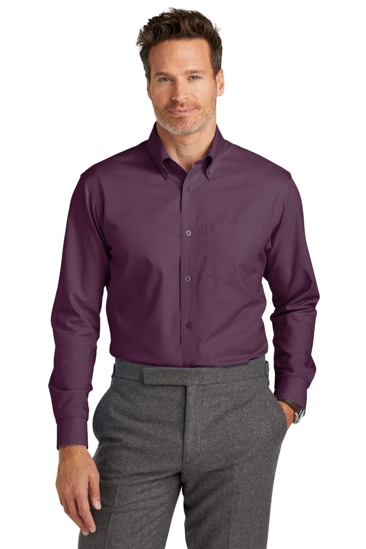 Brooks Brothers Wrinkle-Free Stretch Nailhead Shirt. BB18002