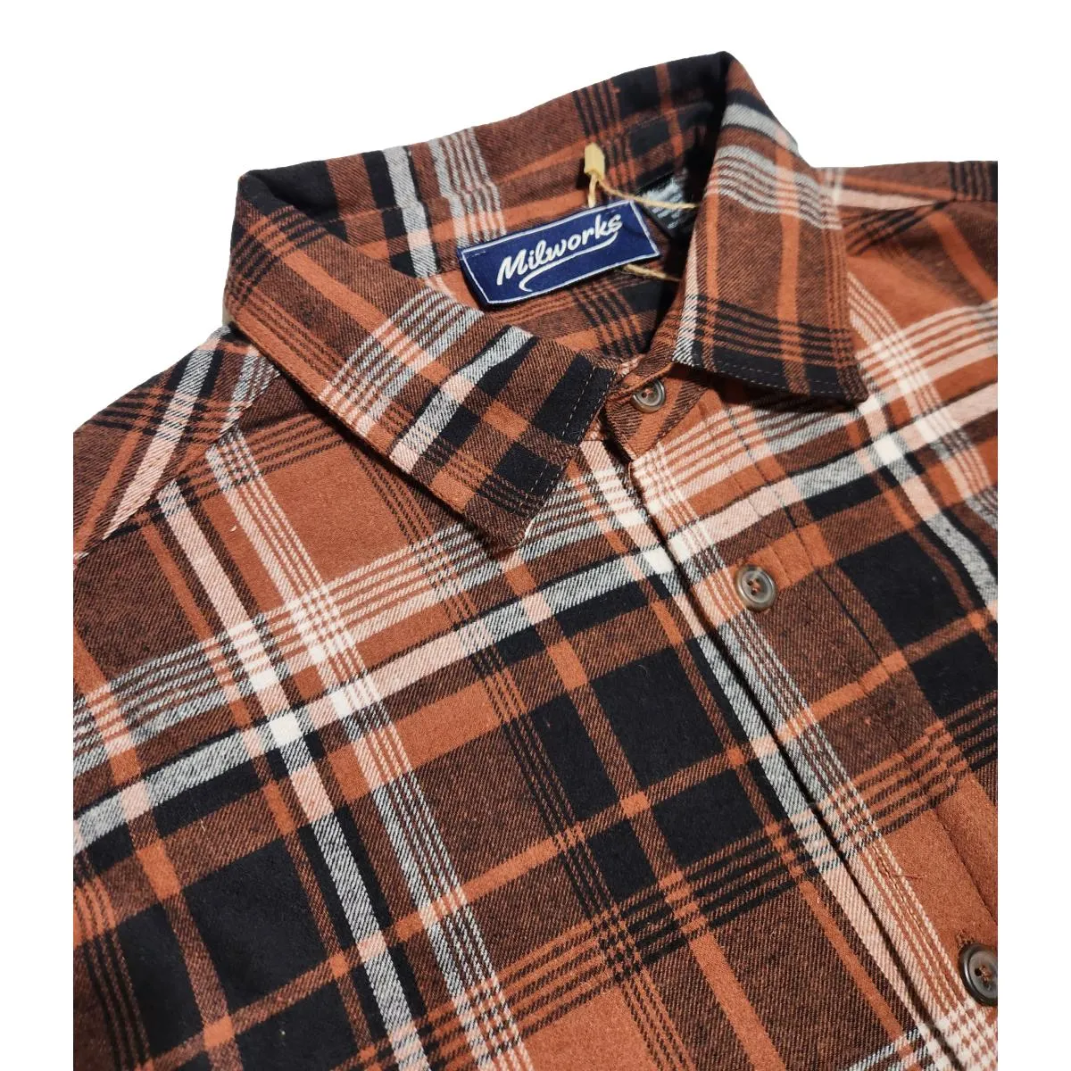 Brushed Flannel Plaid Rust