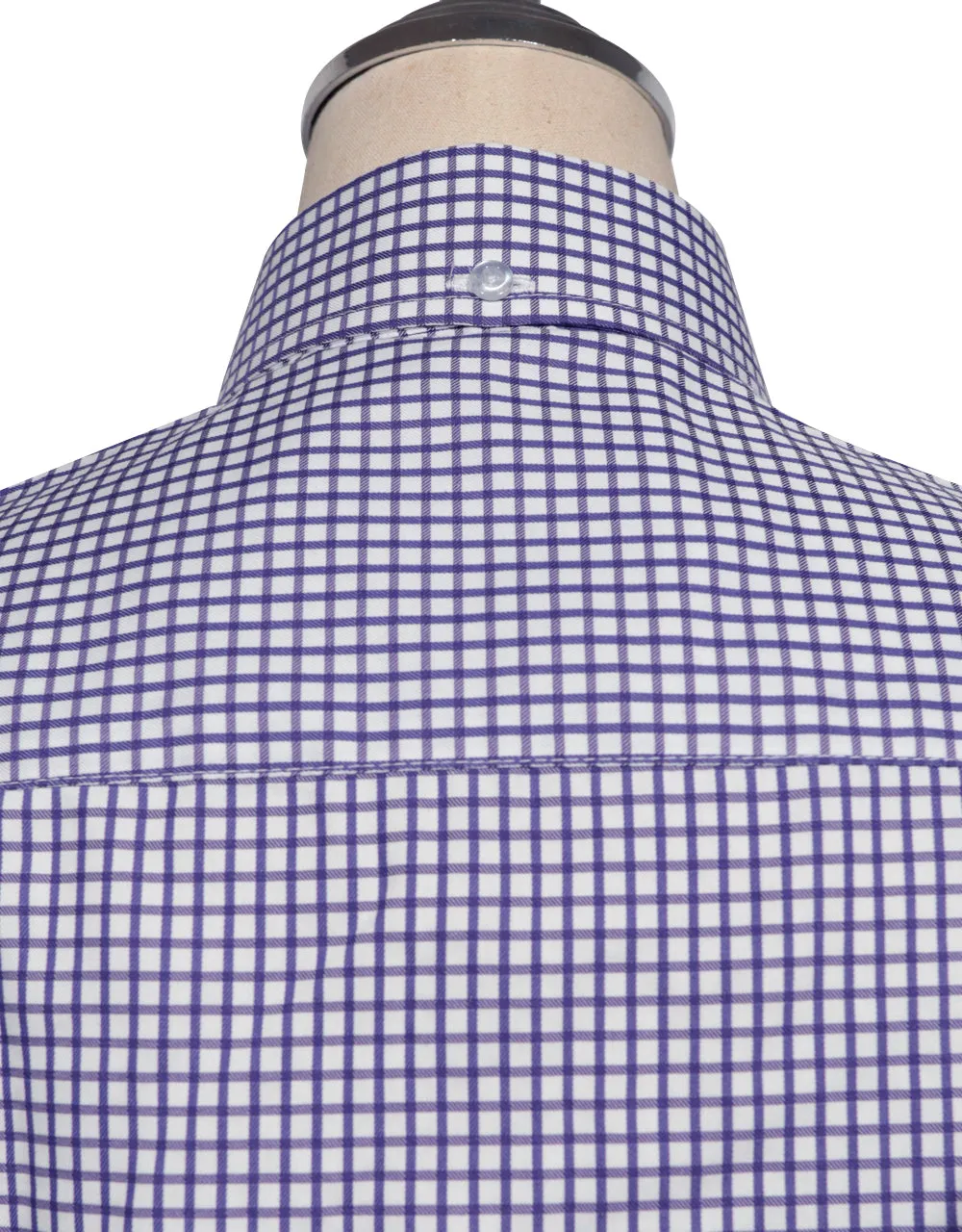 Button Down Shirt - Purple Gingham Check Shirt