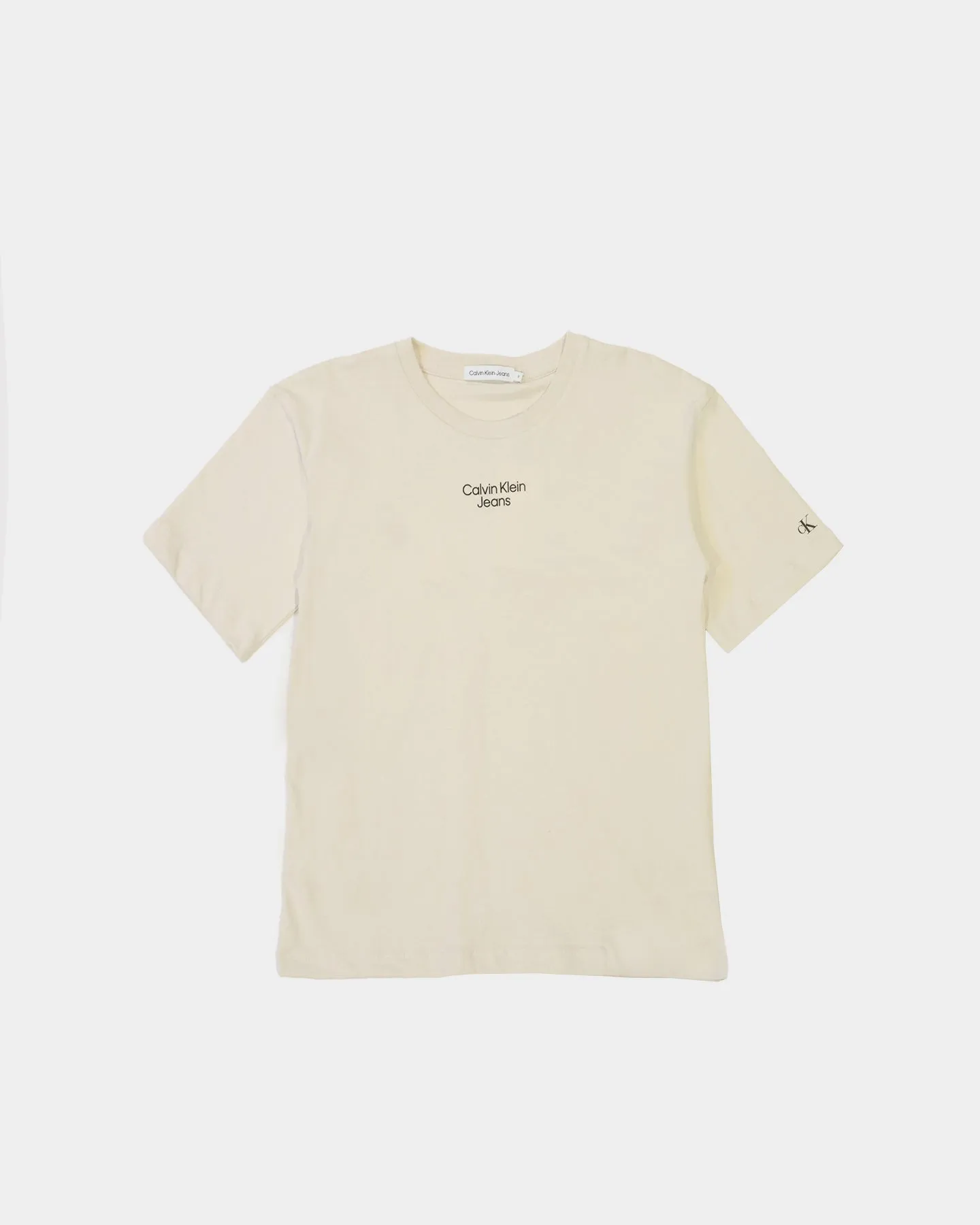 Calvin Klein Kids' Stack Logo Relaxed T-Shirt Eggshell