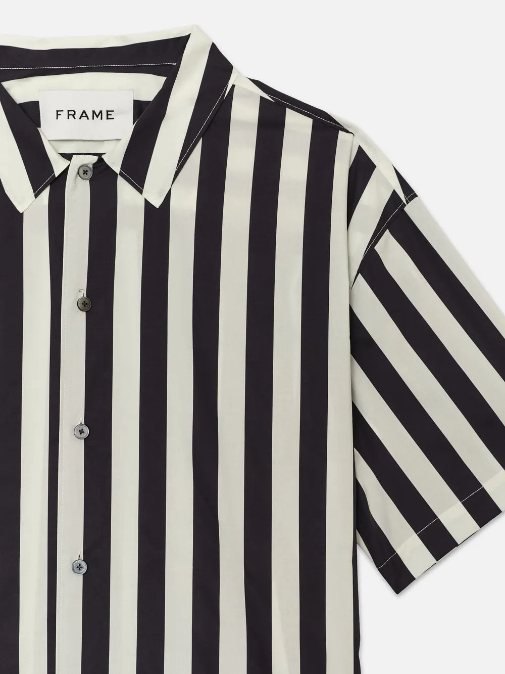 Camp Collar Shirt -- Navy Stripe