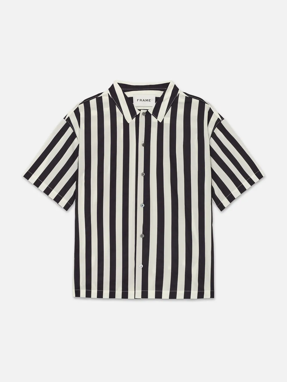 Camp Collar Shirt -- Navy Stripe