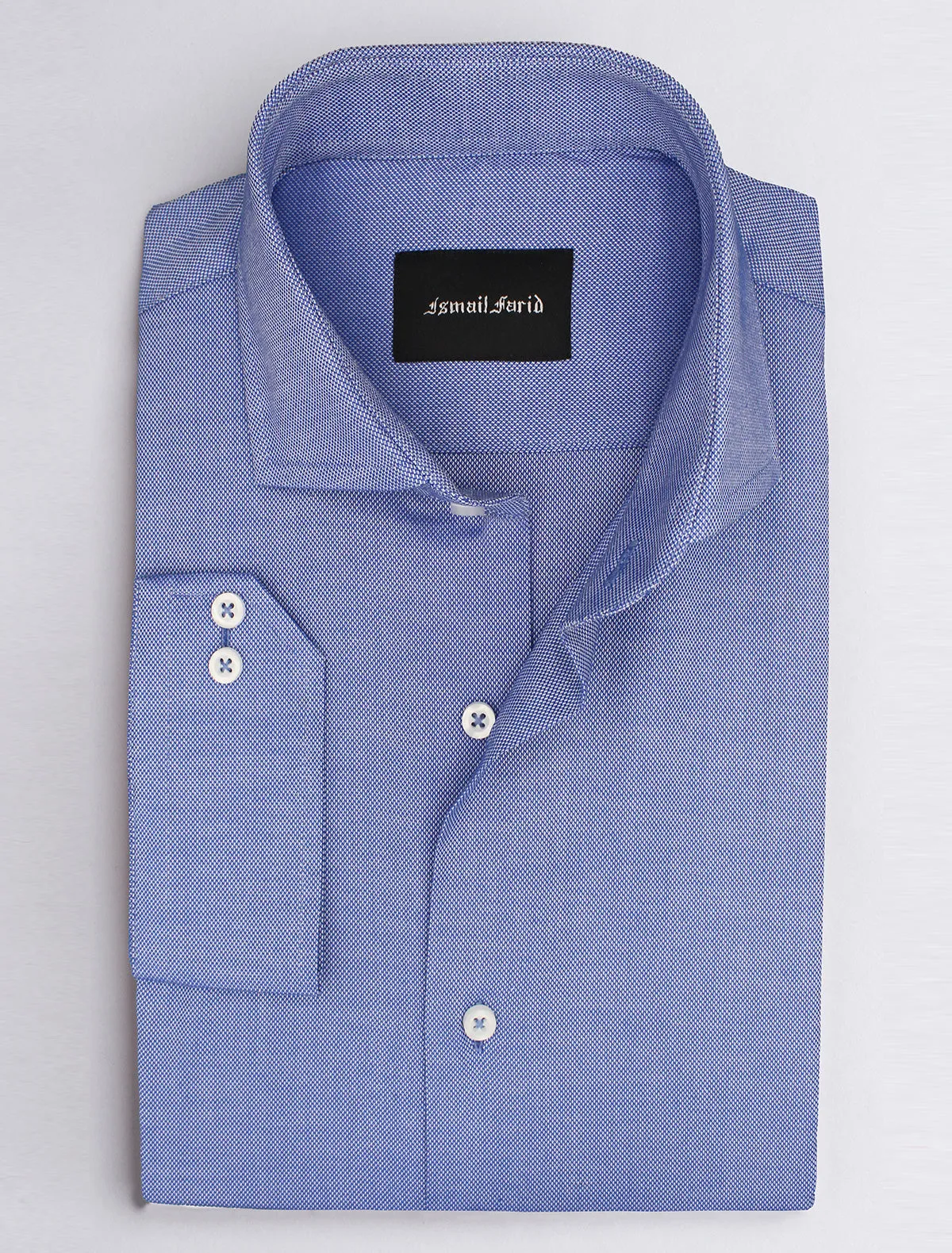 CLASSIC BLUE TEXTURED WEAVED SHIRT