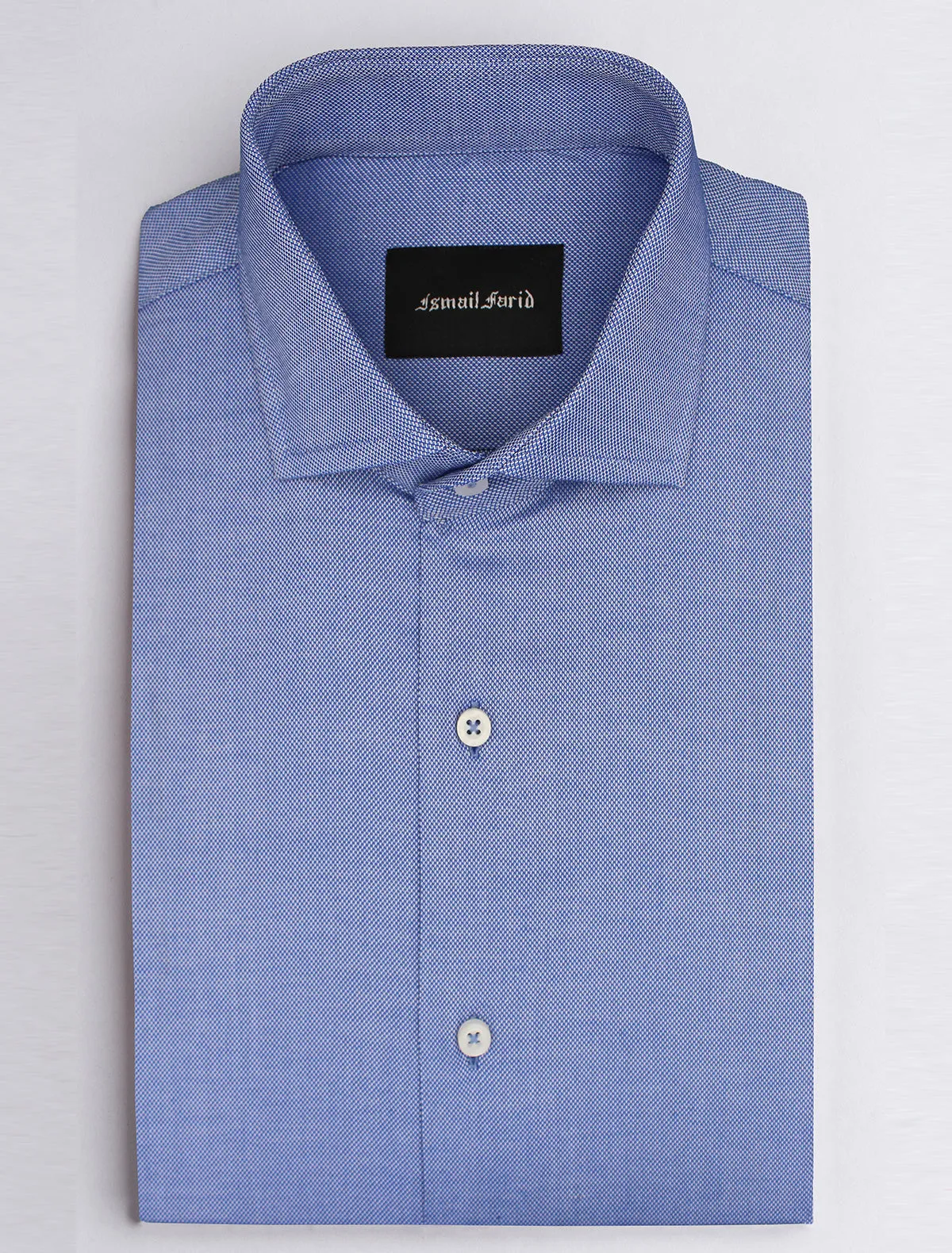 CLASSIC BLUE TEXTURED WEAVED SHIRT