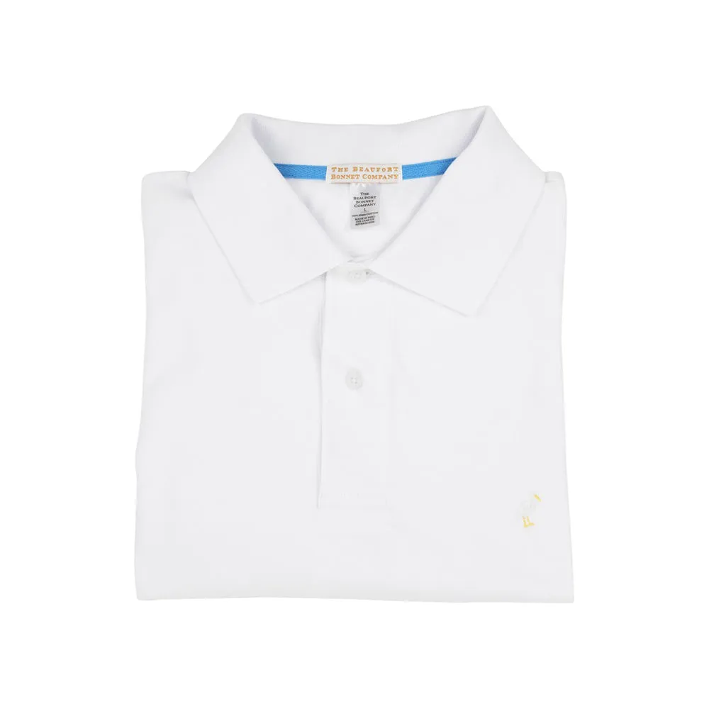 Croquet Party Polo (Men's) - Worth Avenue White with Multicolor Stork