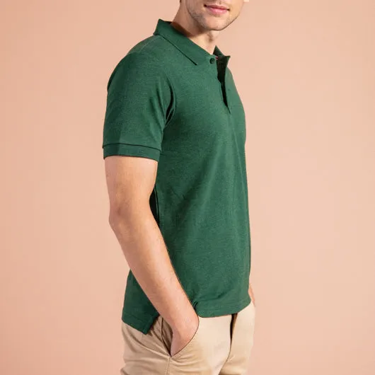 Cypress Cool Green Cotton Polo T-Shirt