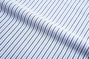 Dark Blue With Black Stripes On White Shirt