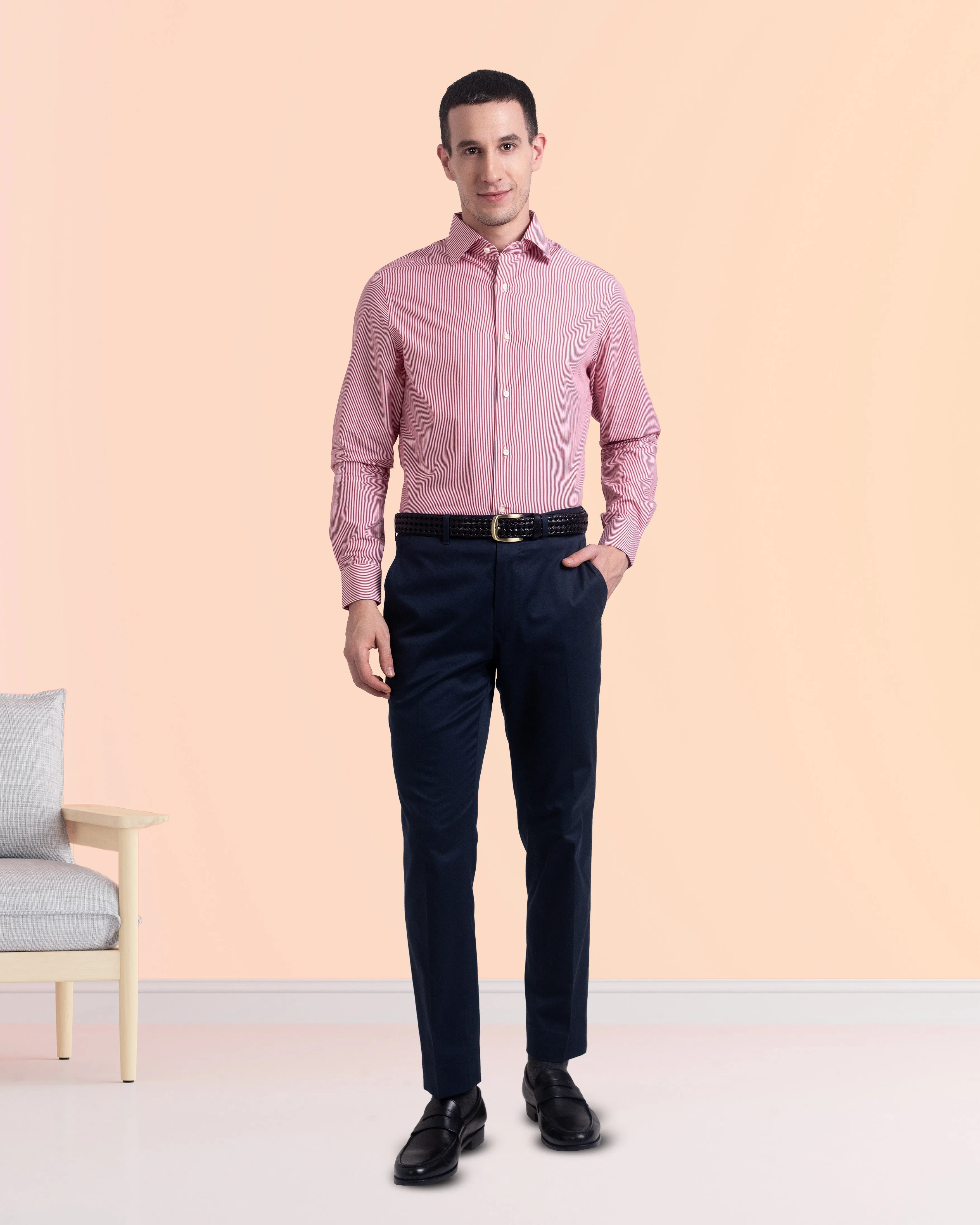 Dark Navy Twill Dress Pant