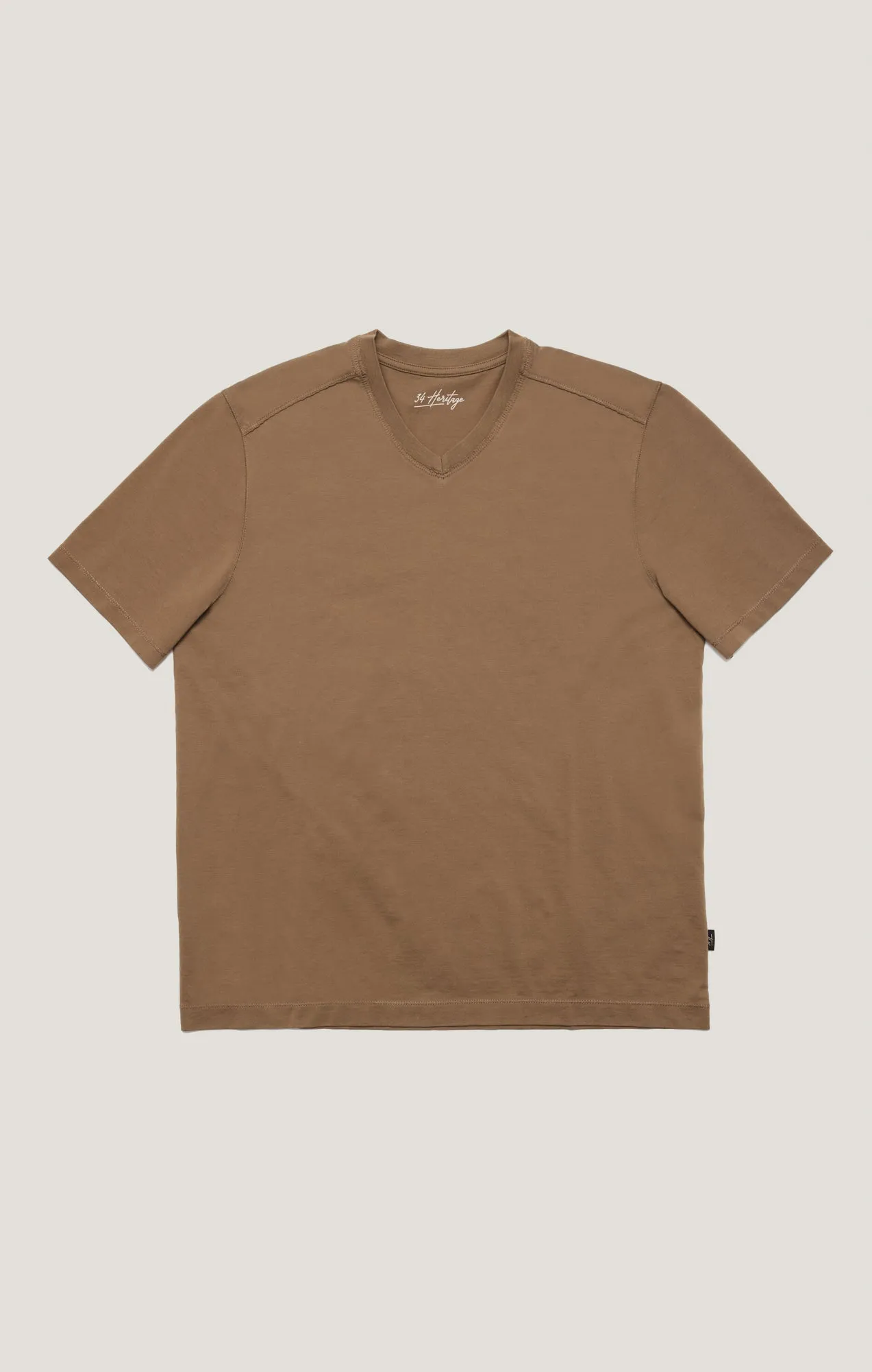 Deconstructed V-Neck T-Shirt In Shitake