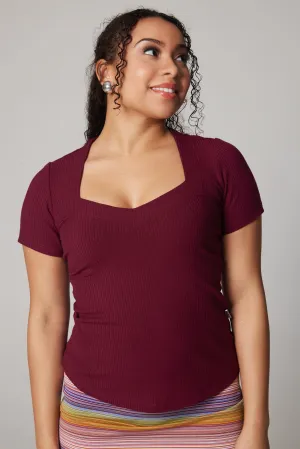 Diamond Top - Burgundy