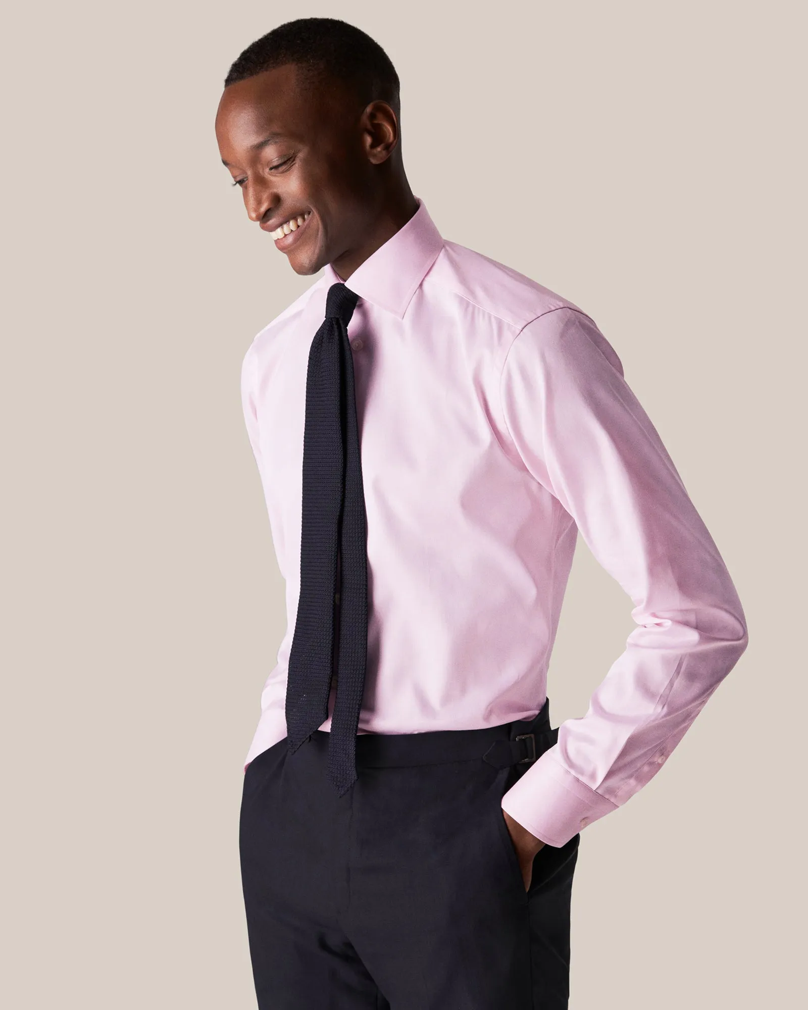 ETON 30007951180 PINK SIGNATURE TWILL SLIM SC SHIRT