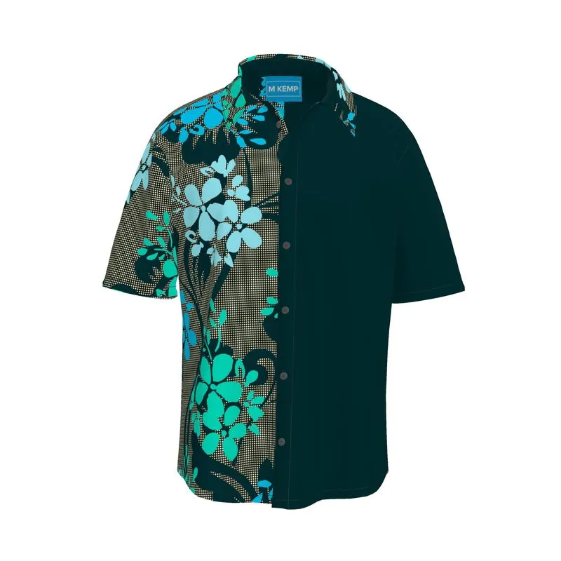 Floral Silhouette Mens Short Sleeve Shirt