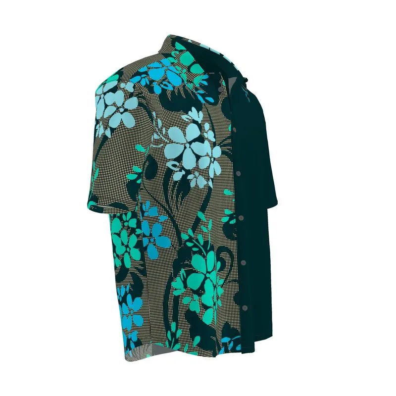 Floral Silhouette Mens Short Sleeve Shirt