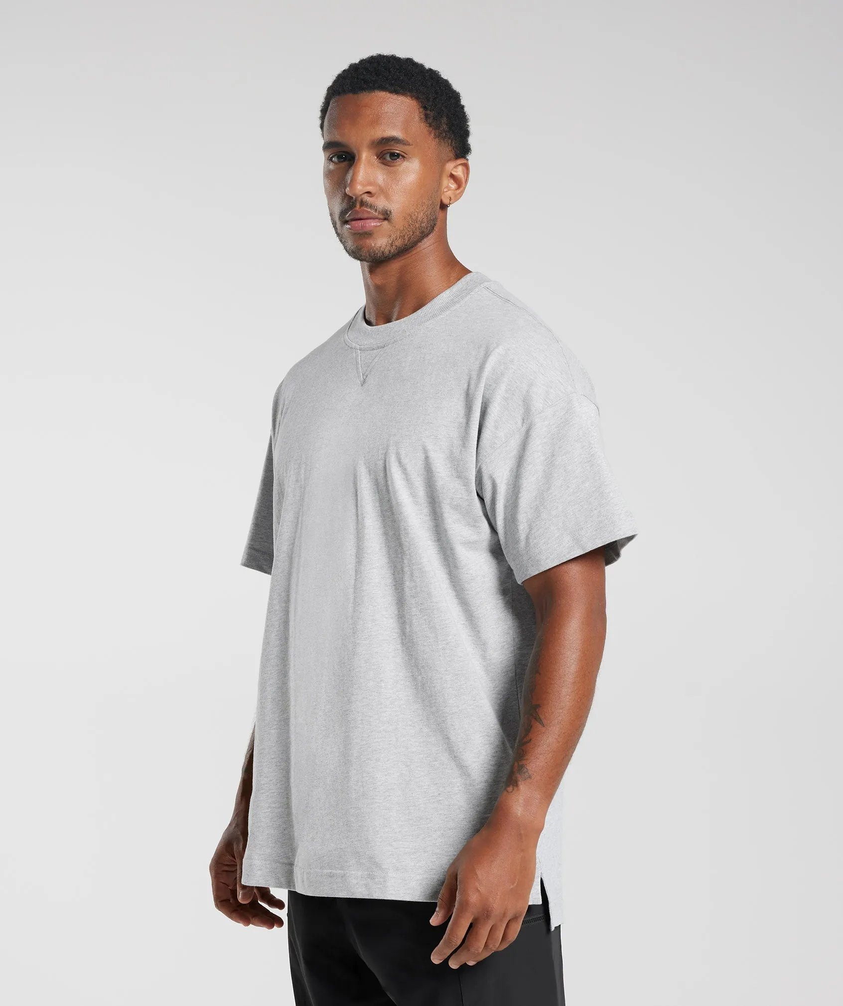 Gymshark Rest Day Essentials T-Shirt - Light Grey Core Marl