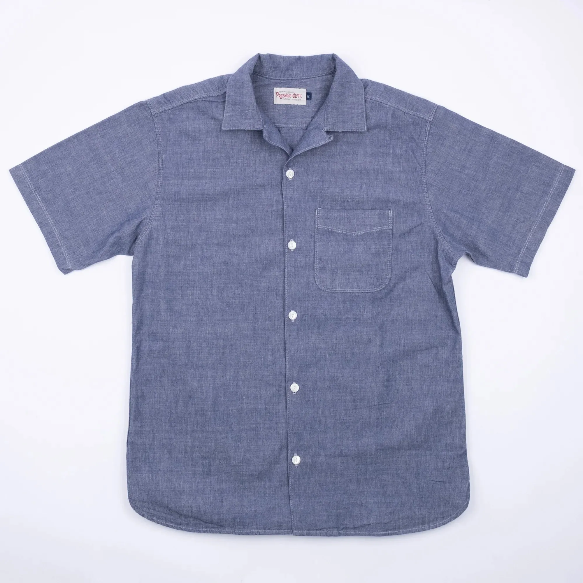 Hawaiian Shirt | Navy Chambray | Freenote Cloth