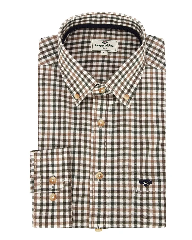 Hoggs Of Fife Garvock Cotton Twill Herringbone Check Shirt