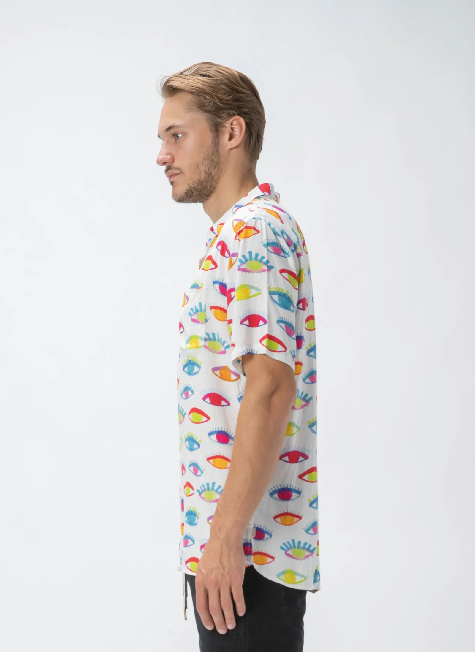 Holiday Short-Sleeve Shirt Eyes Print - Sale